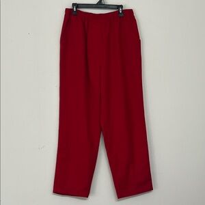 🌞 Kim Rogers Red Pull Up Elastic Waist Pants Hand Pockets Women Size 12P